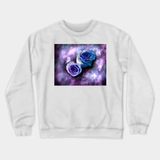 Purple and Blue Roses Crewneck Sweatshirt